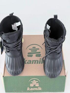 Kamik Black Lace-Up Waterproof Women's Winter Boots
